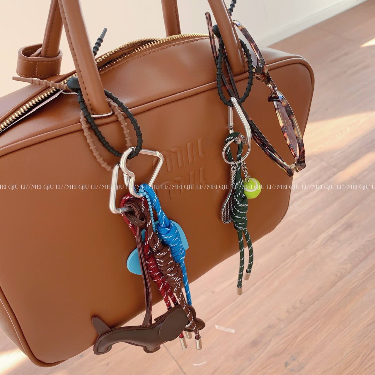 This is the same style baseball bag woven rope pendant as the Instagram blogger, featuring a high-end MIU series bag hanging rope and keychain decoration pic 23