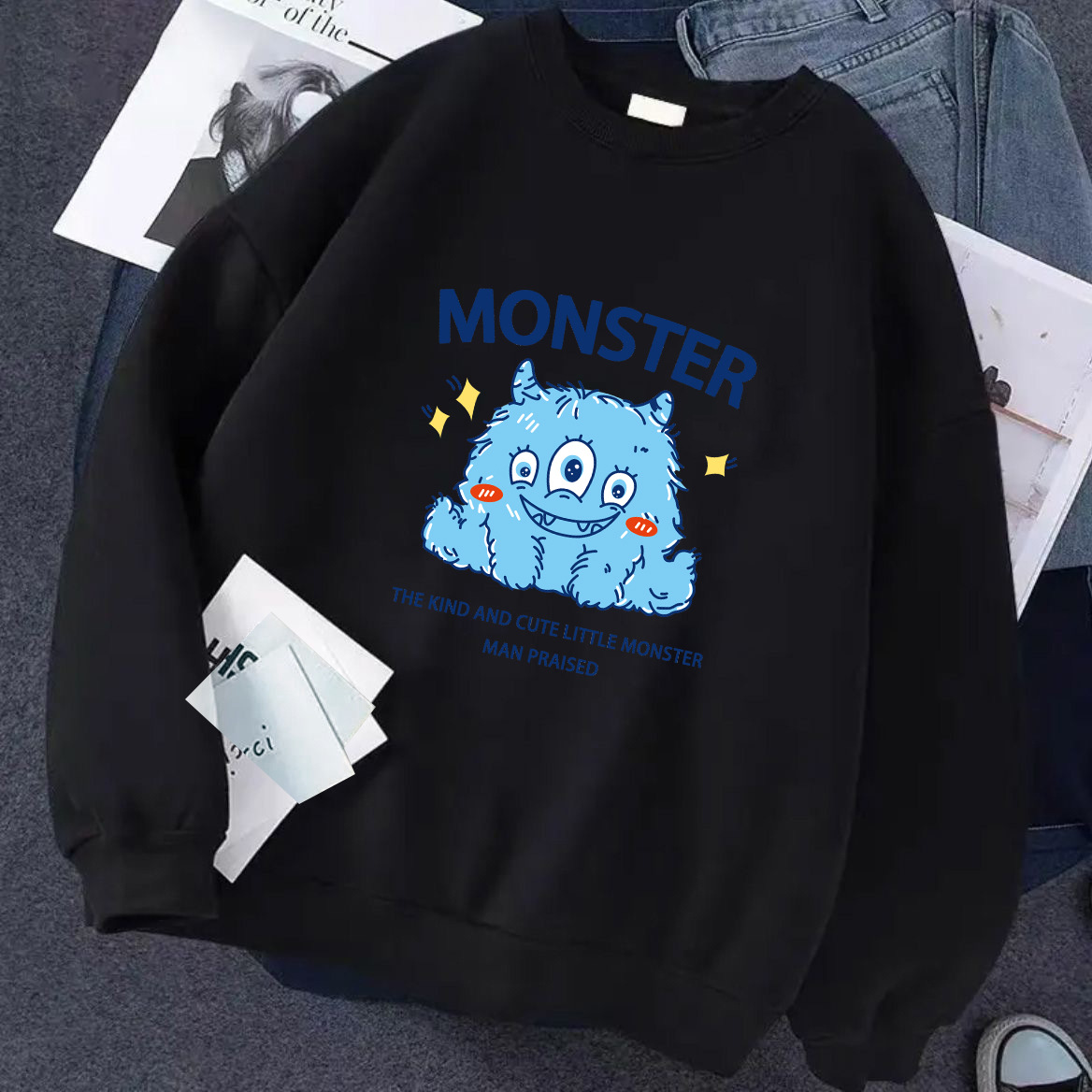 American autumn new round-neck hoodies for men and women, retro and trendy couple outfits, slimming and versatile casual jackets for women pic 11