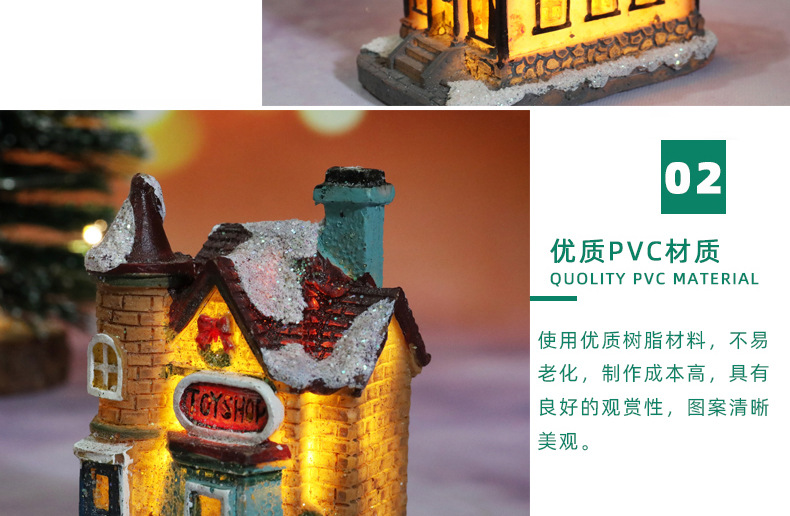 Christmas decorations, resin luminescent micro-landscape small houses, Christmas decorative small ornaments, gifts and supplies pic 8