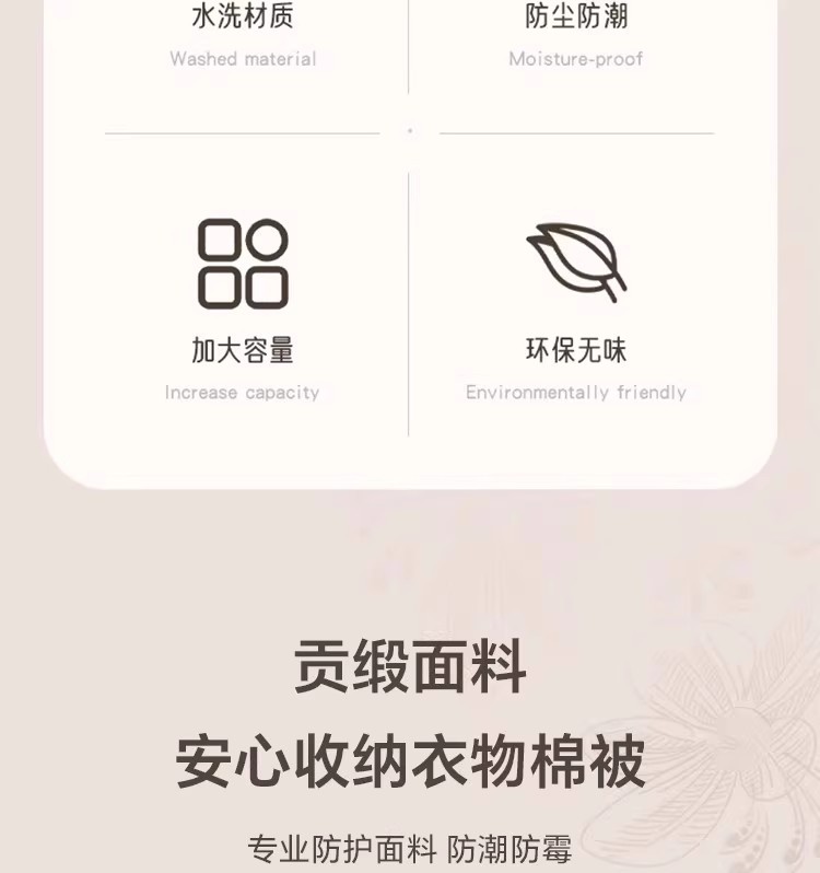 旅行衣物收纳袋可视水洗拉链压缩被子整理袋加厚搬家用防尘真空袋日用百货详情3