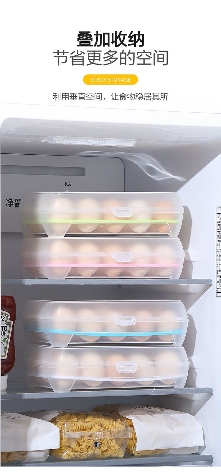 【 Thickened refrigerator egg box 】 24-compartment storage and preservation box, egg compartment egg tray, kitchen dust-proof storage box with lid pic 13