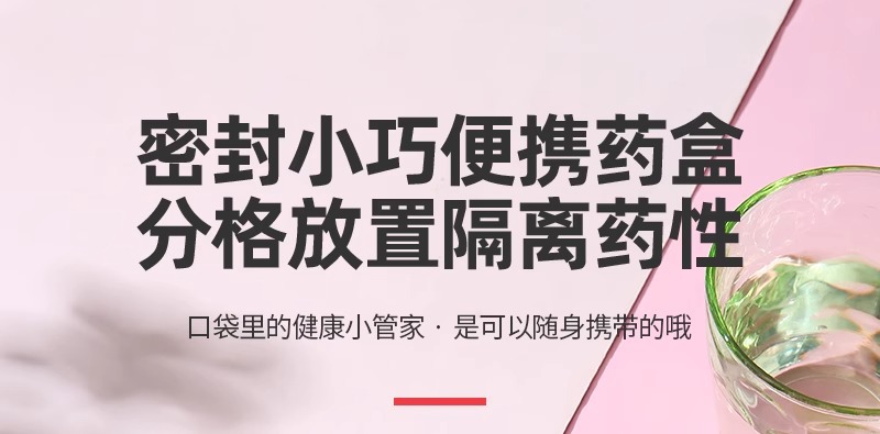 小药盒便携一周分装药盒旅行随身收纳盒切药器迷你药品药丸盒批发详情1