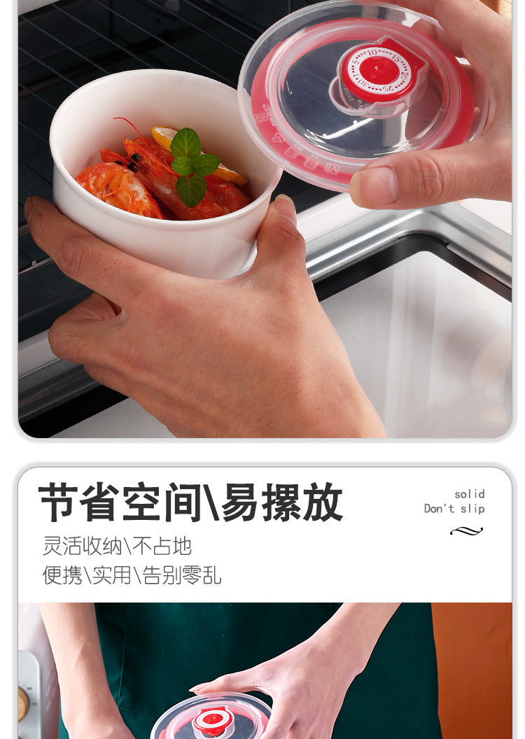 密封带盖便携保鲜碗 家用冰箱保鲜碗学生方便面便当盒汤碗饭碗详情6