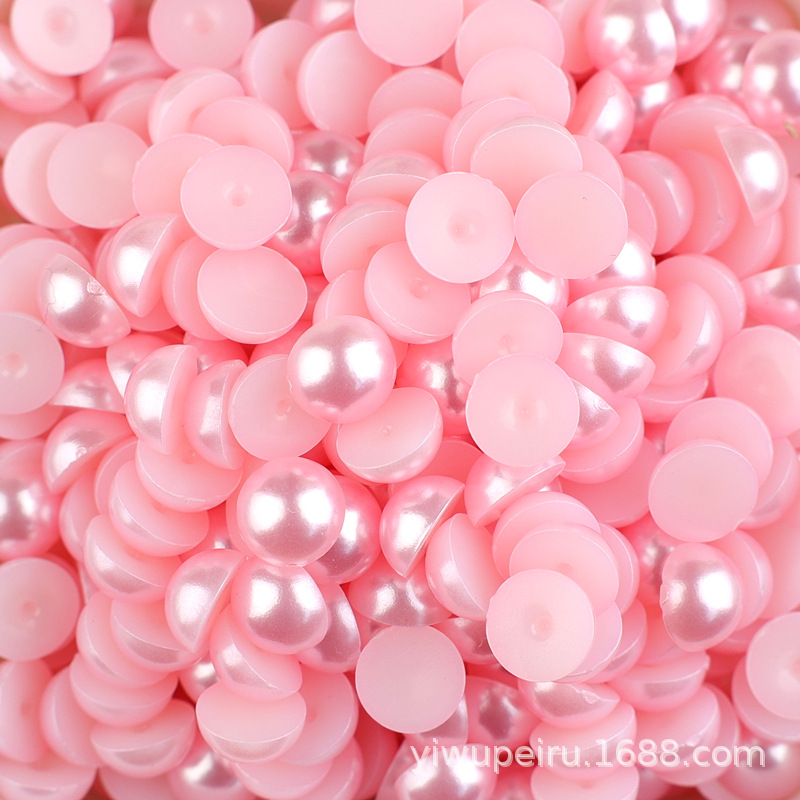 Semi-circular pearl flat bottom half-sided abs imitation pearl nail art, pearl shoes, clothing accessories diy cream glue phone case material pic 14