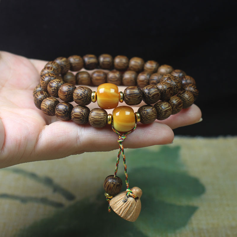 沉香木圆满款20mm手串老型珠算盘珠手链国风文玩佛珠念珠手饰详情22