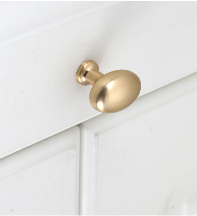 鸽子蛋椭圆抽屉单孔拉手北欧金色亮光黑色橱柜衣柜家具圆形小拉手详情7