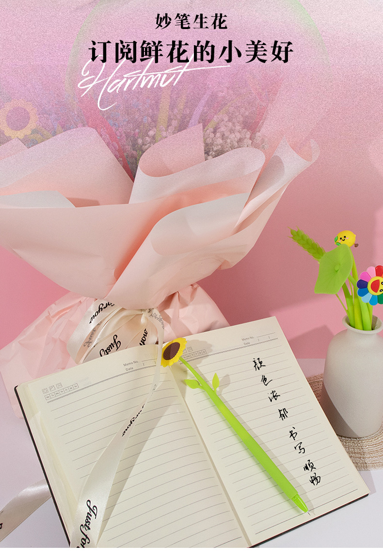 Cute cartoon stress-relieving gel pens, student creative stationery, silicone swing pens, stress-relieving pens wholesale pic 2