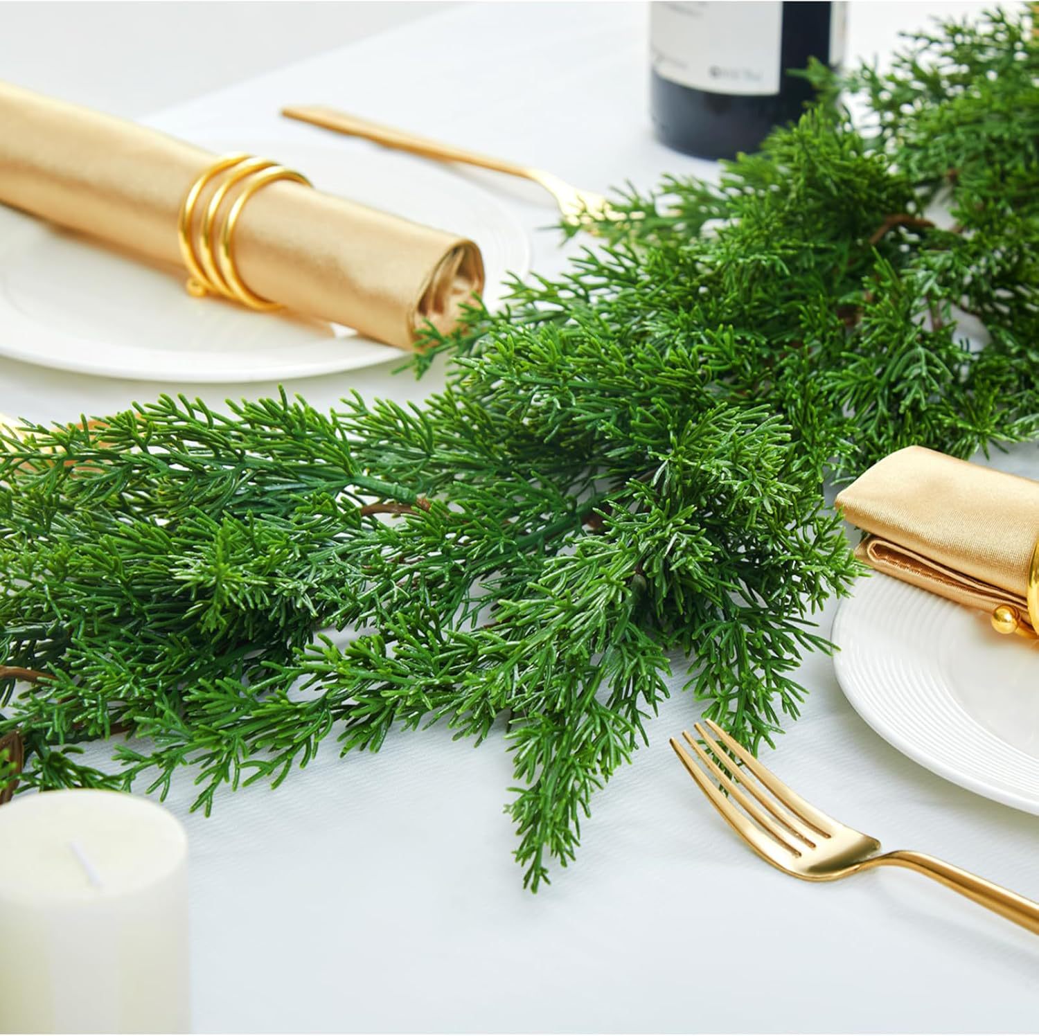 亚马逊新款仿真圣诞松针藤条手感软胶圣诞节装饰人造松针水草藤条详情5