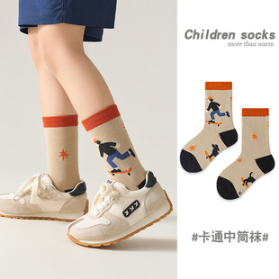 新款儿童A类卡通棉袜宝宝冬季中筒袜男童女童透气无骨袜春秋童袜详情12