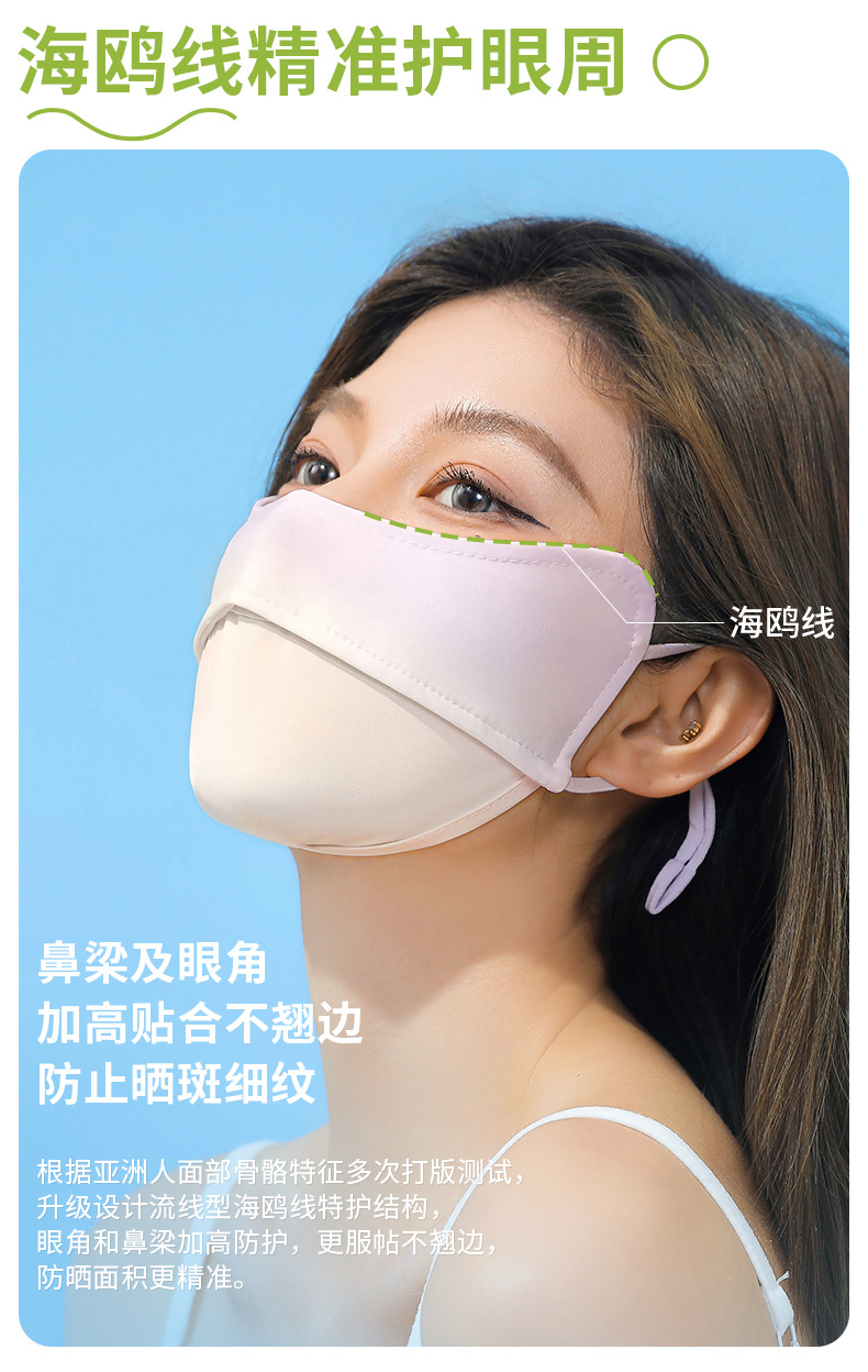 欧若风防晒口罩冰丝女护眼角锦纶透气防紫外线夏季遮阳脸罩面罩详情28