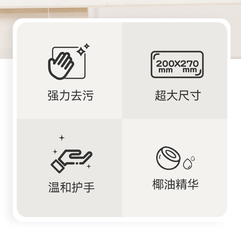 厨房湿巾去油污加大加厚专用湿纸巾厨房湿巾56抽大包装去污油渍详情7