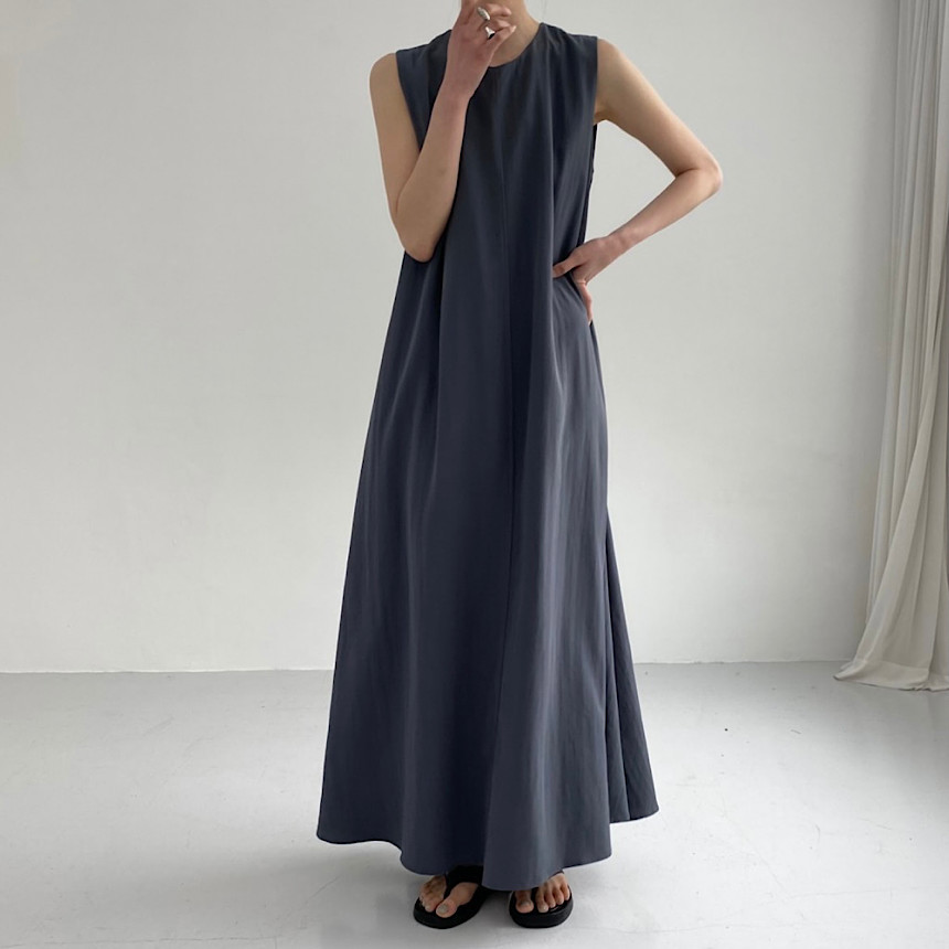 Cross-border bestseller 2024 Summer chic casual, simple and loose sleeveless long cotton and linen dress from Japan and South Korea pic 19