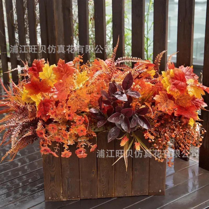 秋季新款人造仿真花24束精选组合迎宾区布置排花仿真绢花花艺装饰详情4