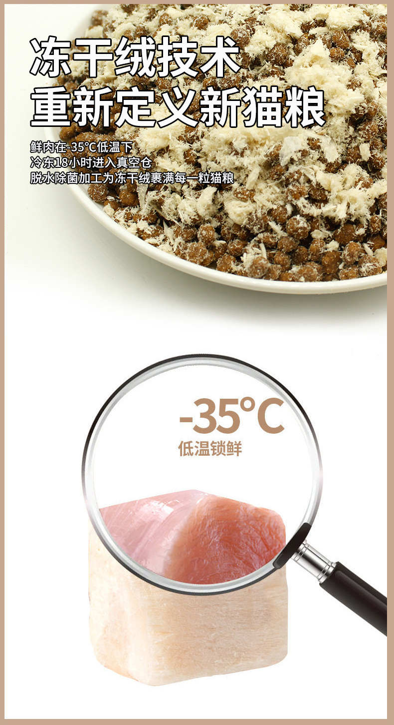Wholesale of universal 2.5kg freeze-dried chicken down for adult cats and kittens, full-price snowflake cat food from cat food manufacturers pic 7