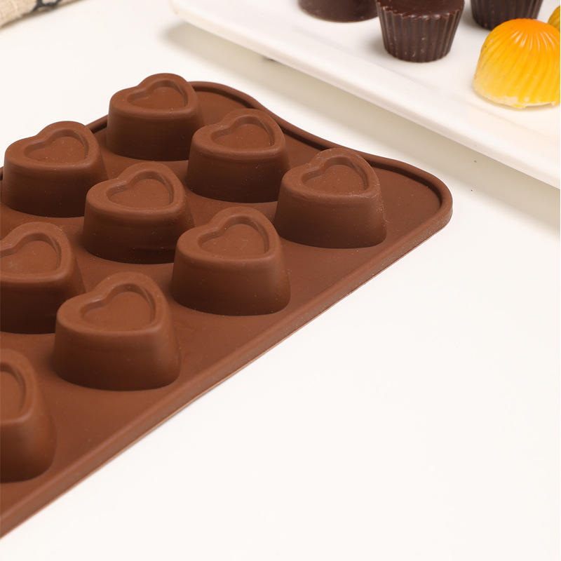 diy handmade chocolate silicone mold, fondant mold, heart-shaped flower cartoon model, epoxy resin mold, ice cube tray pic 2
