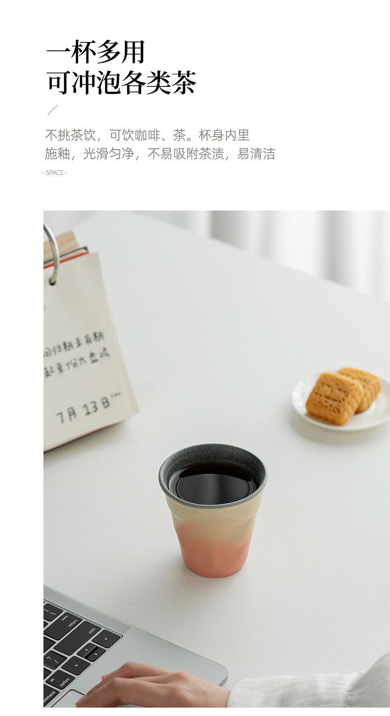复古咖啡杯手工褶皱杯手捏水杯咖啡杯子陶瓷纸杯创意跨境定logo详情8