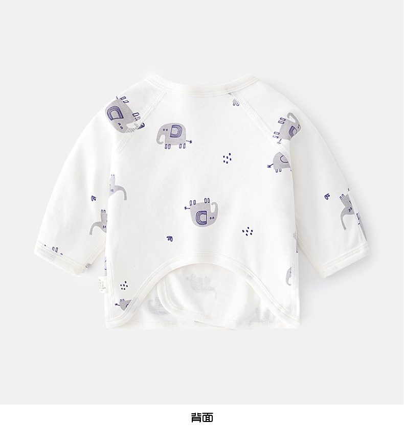 新生婴儿内衣服无骨纯棉春秋款魔术贴半背睡衣满月和尚服宝宝上衣详情15