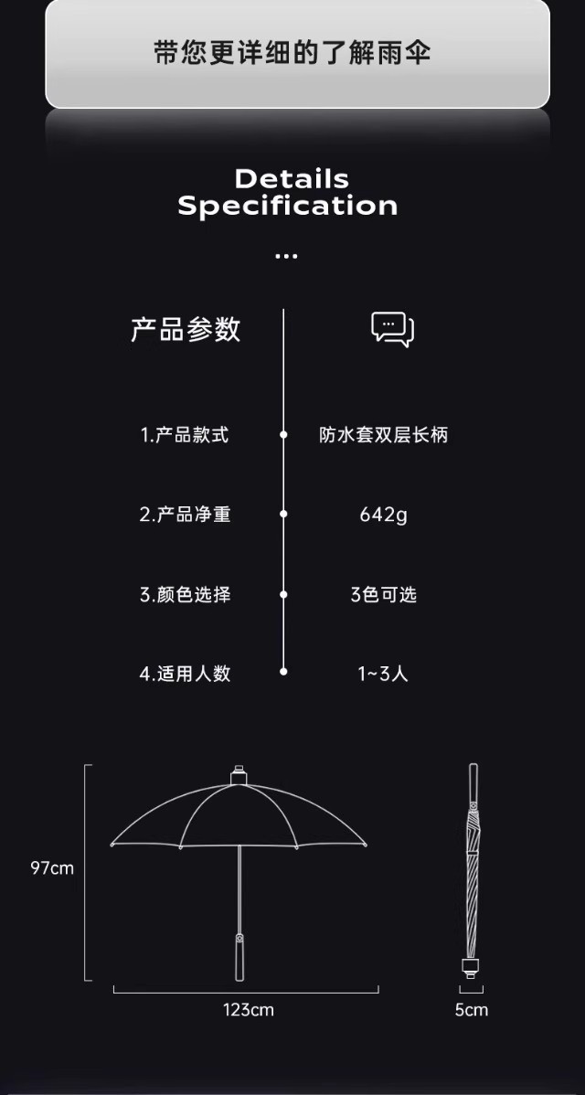 新品自动防水套雨伞加大加厚耐用双人大伞加固晴雨伞防晒黑胶伞详情13