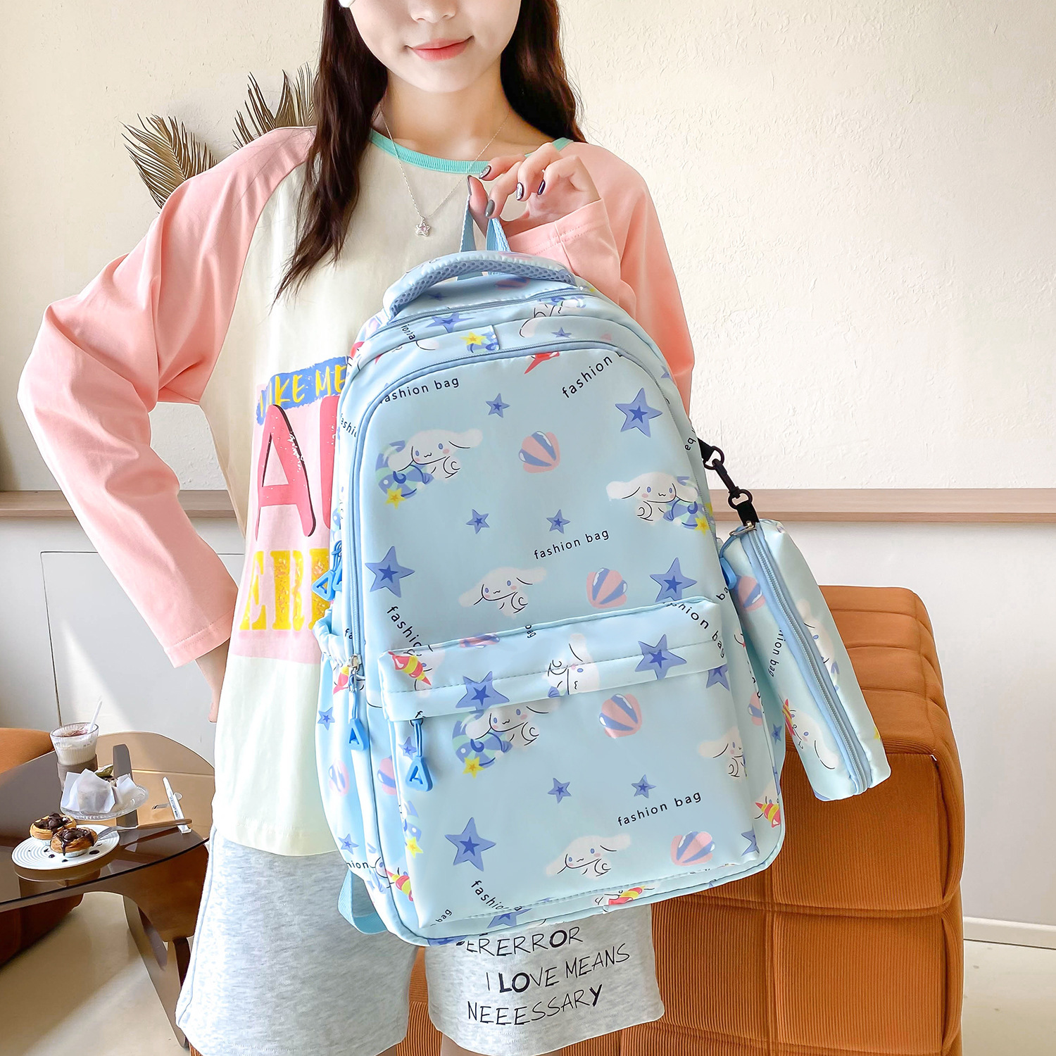 Two-piece backpack for girls in school, lightweight and lightweight bag for students in grades 3 to 6, schoolbag for junior high school students pic 38