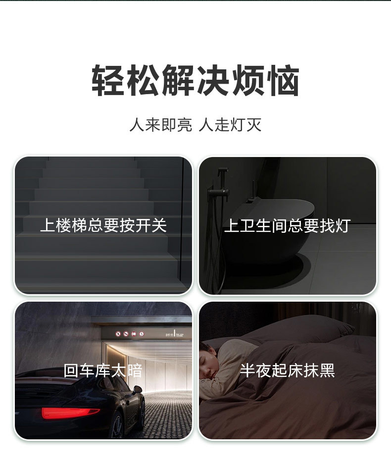 Radar sensor downlights, human body sensor ceiling lights, hotel corridors, stairwells, passageways, ceiling sensor downlights integrated pic 4