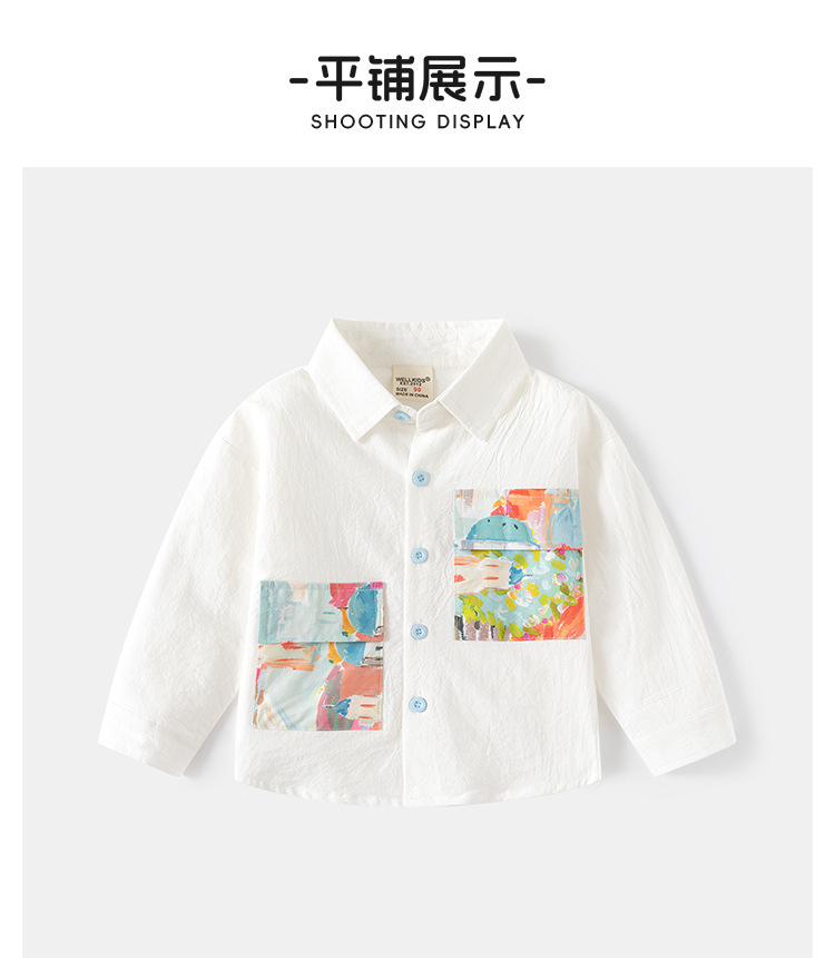 2024新款秋季男童印花衬衫 洋气儿童中小童休闲长袖衬衣 童装批发潮流童装详情8
