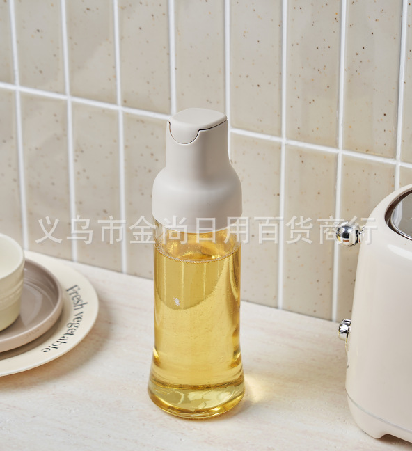 Sealed moisture-proof glass seasoning jar, household kitchen sugar and salt jar, press-type glass seasoning bottle set pic 3