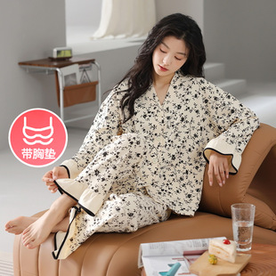 鹿时带胸垫纯棉睡裙女夏季短袖可外穿2024新款圆领夏天薄款家居服详情13
