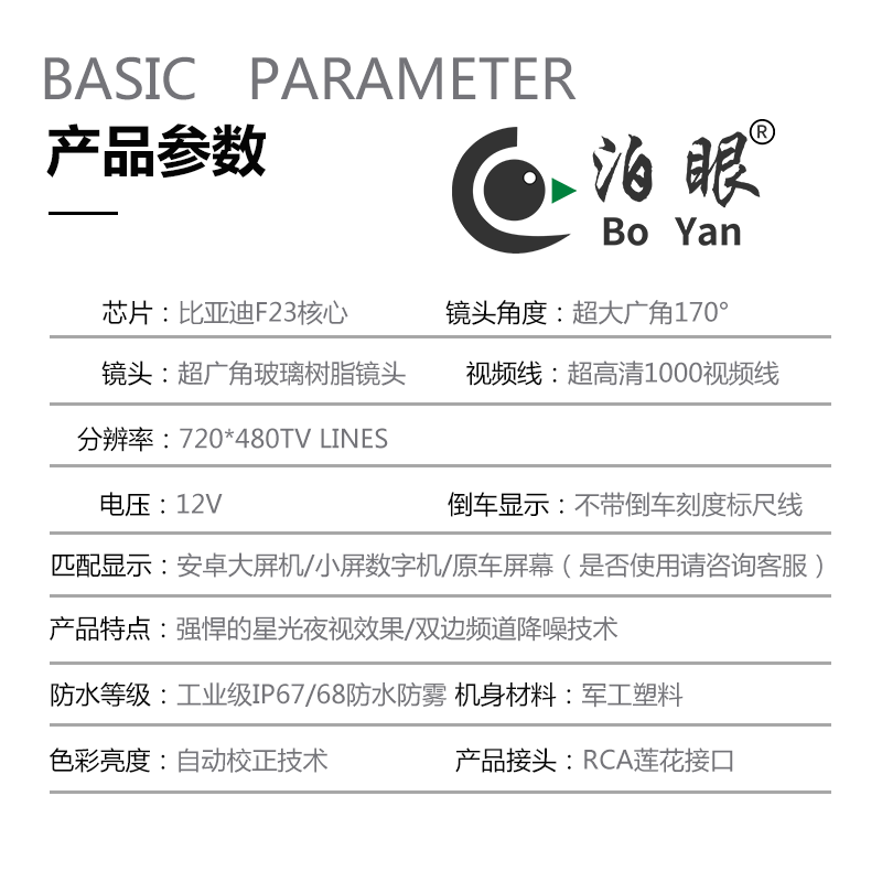 Automotive cvbs reversing camera, high-definition night vision reversing rearview CCD vehicle-mounted camera, reversing image ahd pic 3