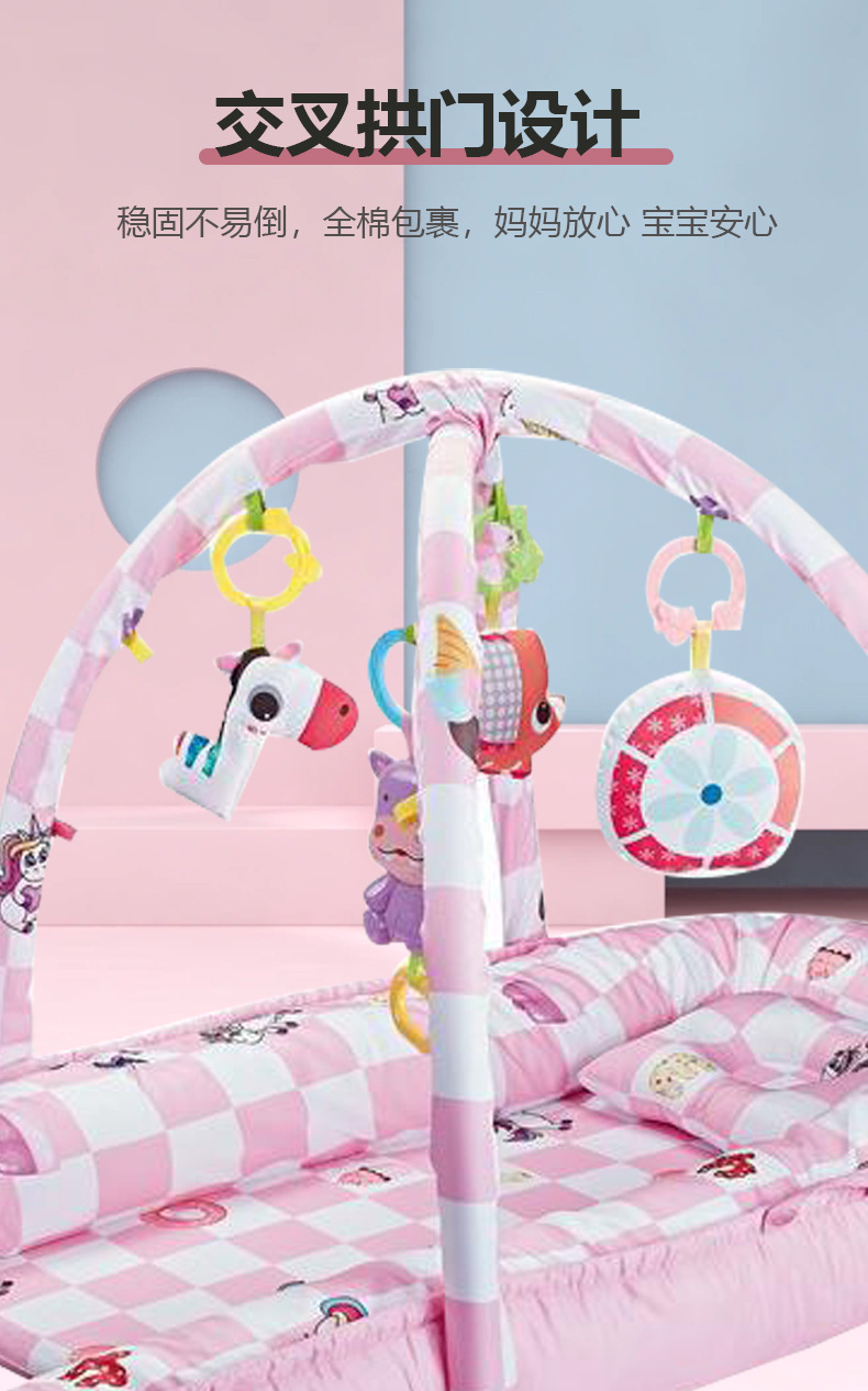 Cross-border best-selling baby multi-functional fitness rack, music game blanket, suitable toys for babies pic 5