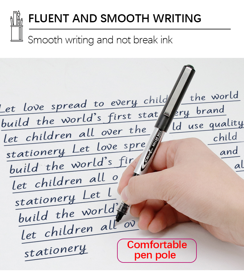 Yalong Cross-border Black high-quality standard 0.5mm bullet Ballpoint Pen and gel Pen for office and study pic 6