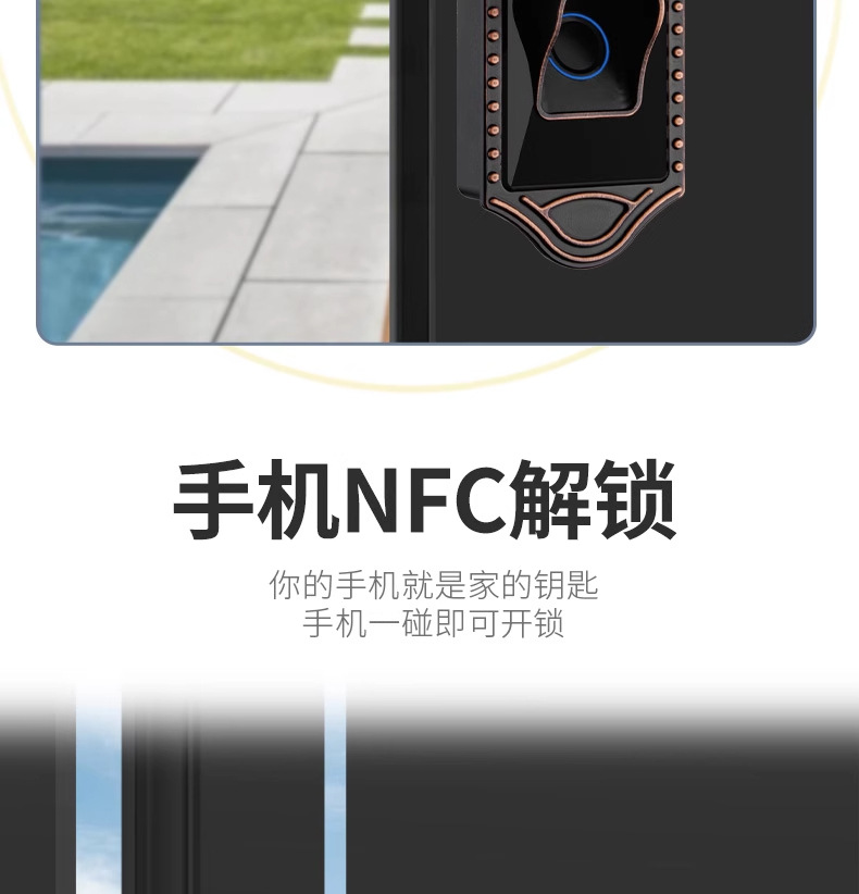 Bull head lock, electronic lock, anti-theft door, courtyard fingerprint lock, apartment iron gate, graffiti all smart lock, old-fashioned combination lock pic 16