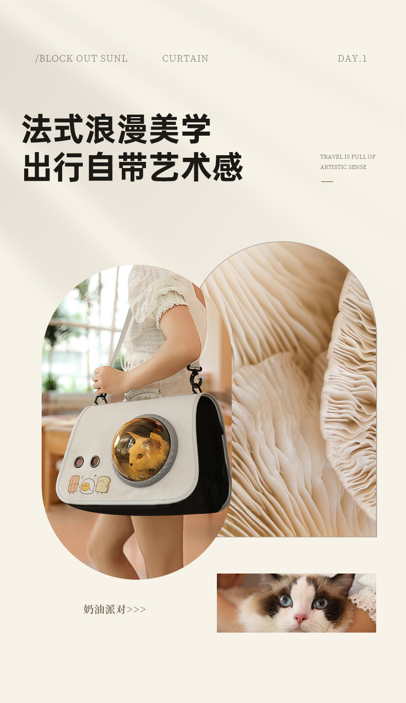 宠物便携太空舱外带猫包手提可折叠单肩包外出背包卡通猫咪狗包包详情5