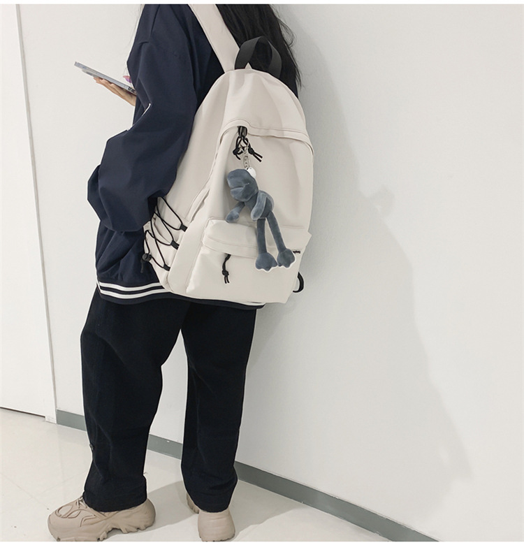 书包男初中高中生大学生大容量ins潮酷男生帆布简约灰色双肩背包详情19