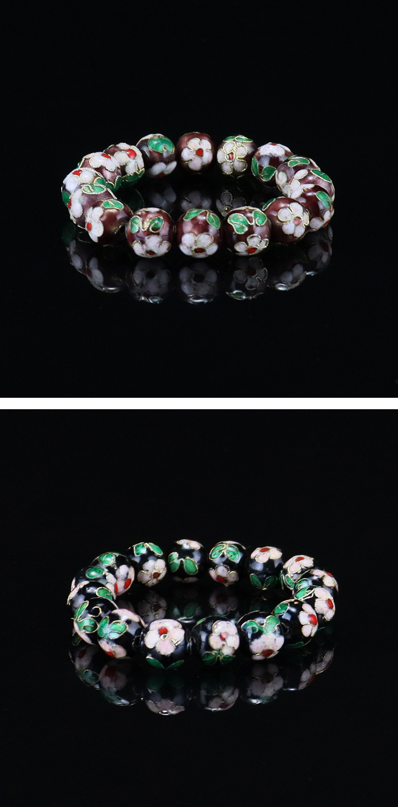 Beijing Cloisonne classical ethnic style jewelry, cloisonne enamel filigree silver blue round bead bracelet pic 42