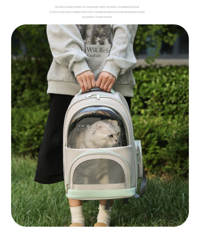 Factory direct supply cat bags and pet bags: Porous, breathable, portable, with large capacity for both shoulders and one shoulder to carry pic 12