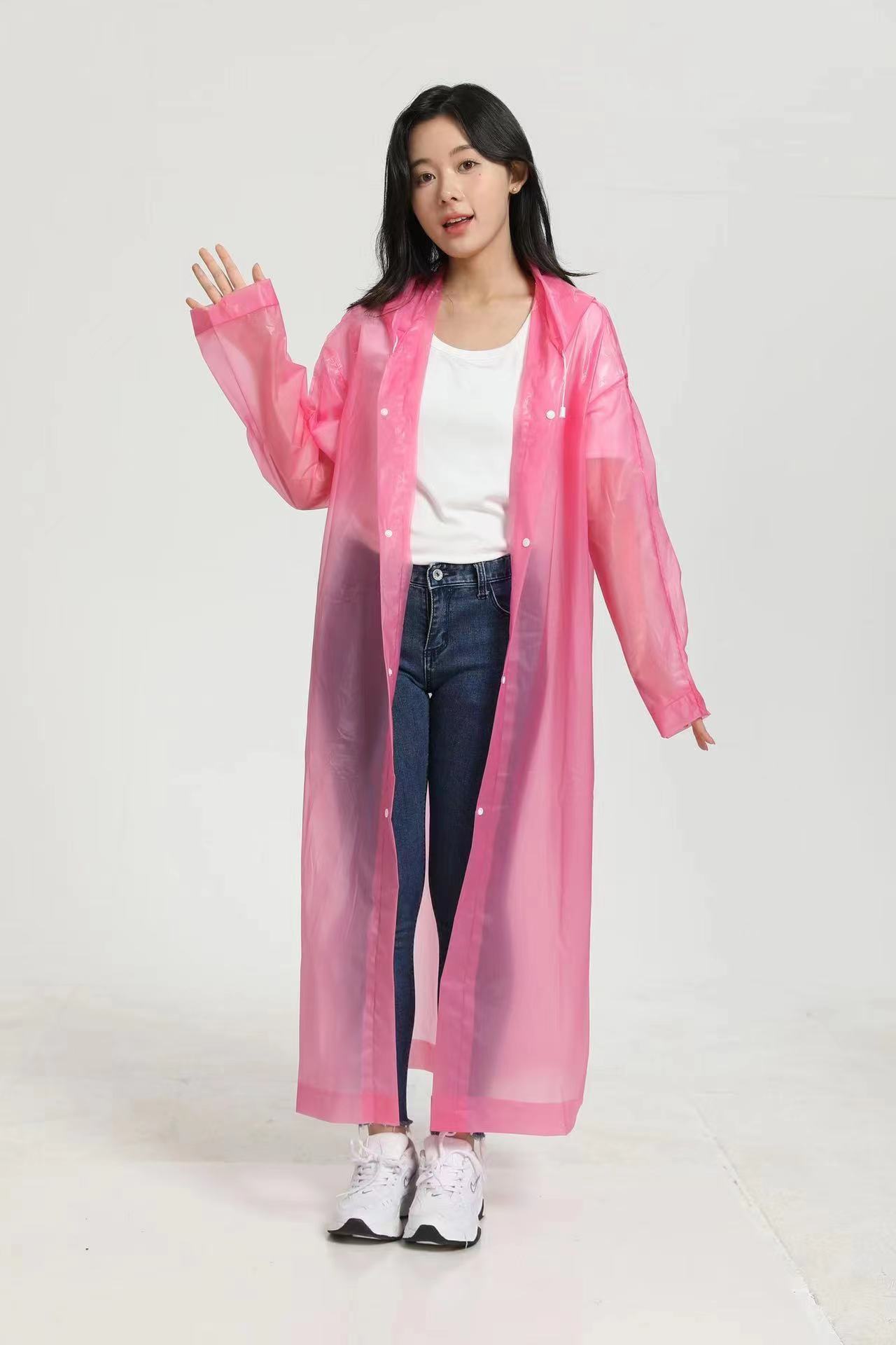 eva matte thickened adult transparent raincoat, non-disposable raincoat, cycling raincoat, suitable for both men and women outdoors pic 1