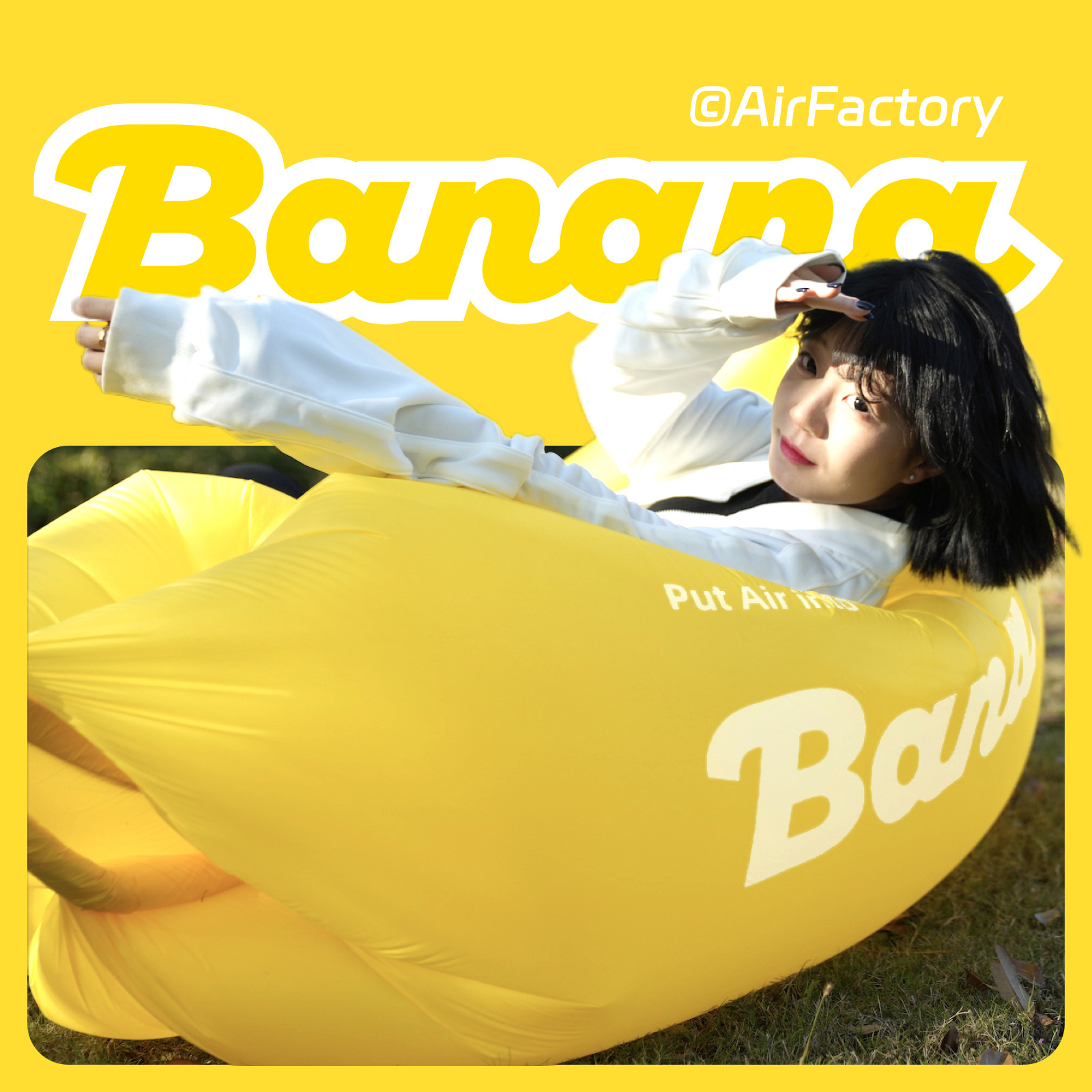 户外网红充气沙发空气沙发黑白格音乐节印花野餐垫装备露营用品详情22