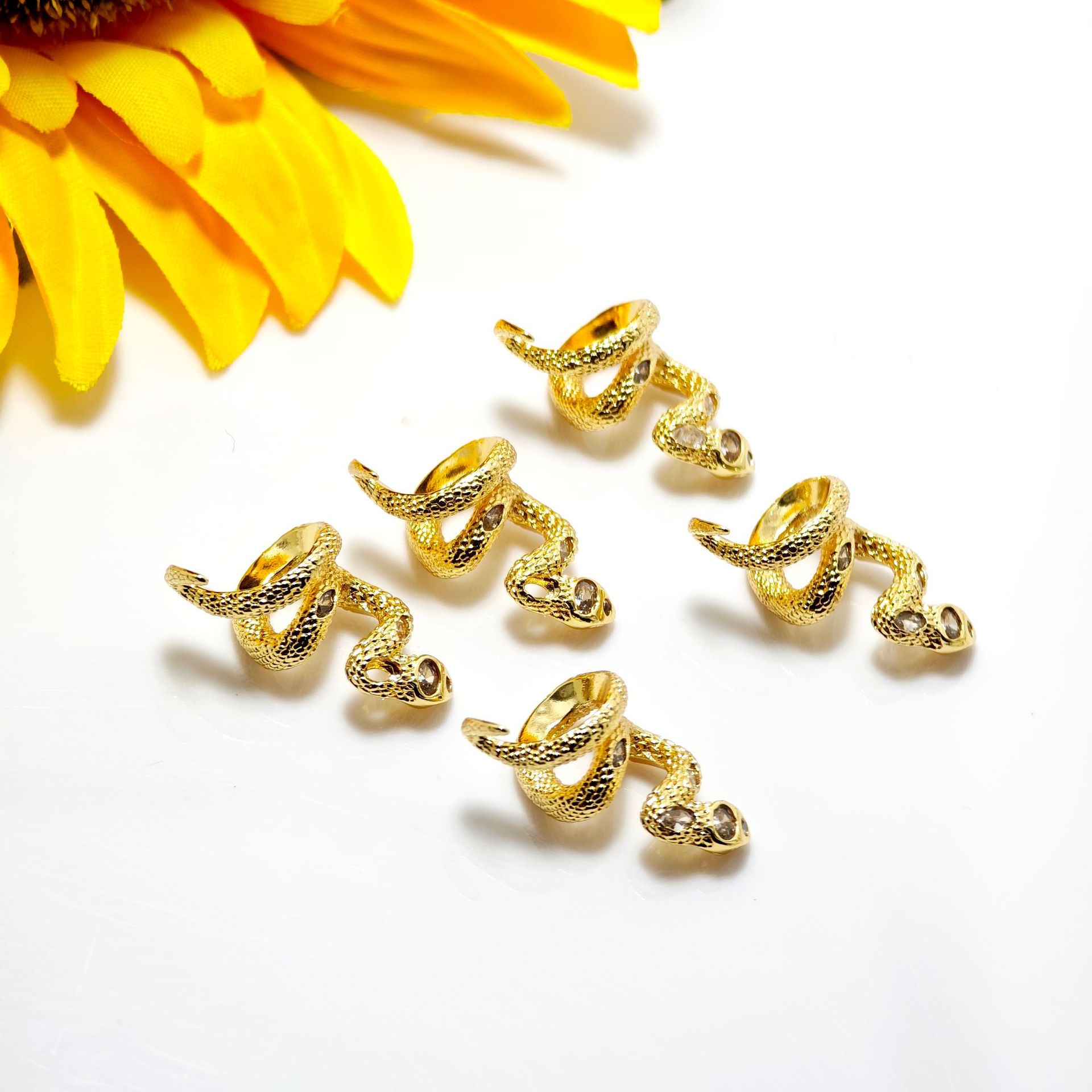 强保色18K包金生肖蛇隔珠多圈蛇形串珠吊坠diy水晶珍珠首饰品配件详情11