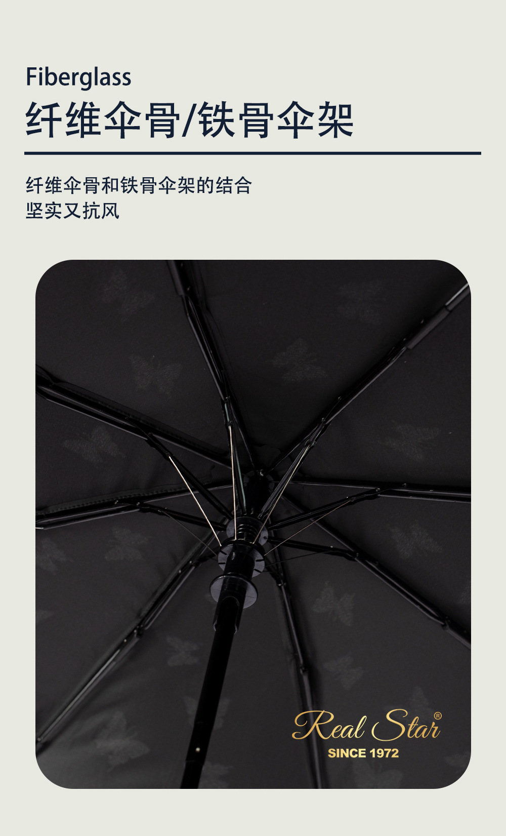 外贸新款遇水变色雨伞半自动三折伞下雨变颜色的雨伞出口批发详情10