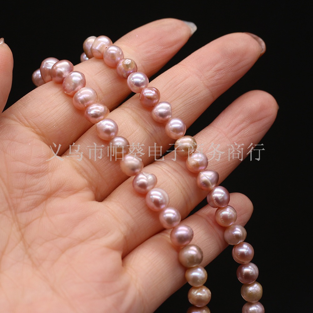 Natural pearl nearly round-shaped beads ADIY jewelry accessories, handcrafted jewelry necklaces, production and wholesale pic 9