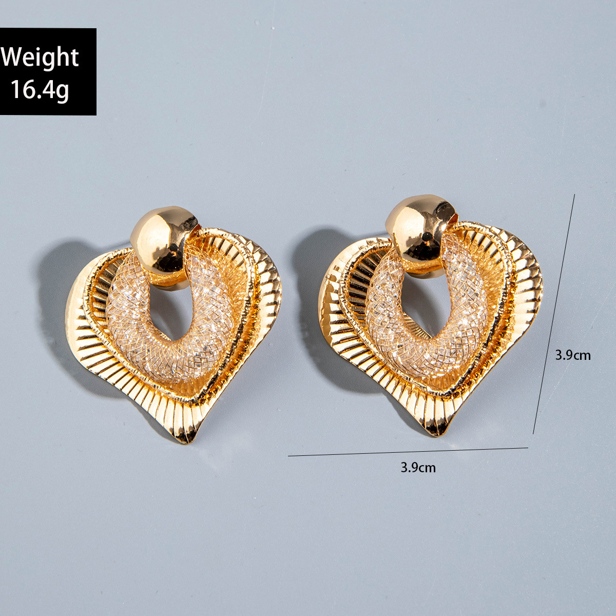 欧美跨境时尚几何设计感褶皱花朵耳环 小众镶珍珠高级感耳环耳饰详情24