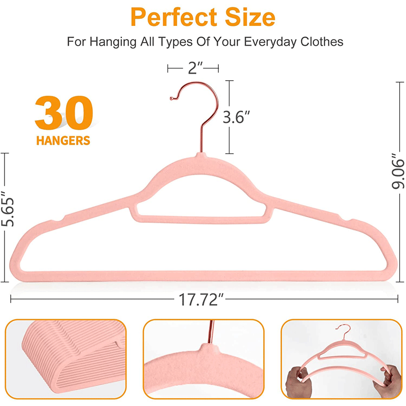 Specialized flocked clothes rack for clothing stores, anti-slip and traceless, adult clothes support and hanging, home wardrobe storage and organization expert pic 22
