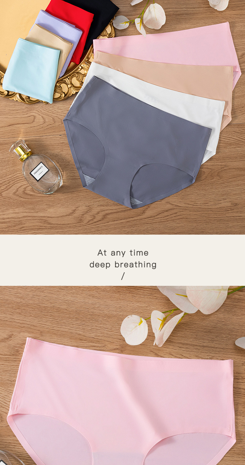 爆款冰丝无痕内裤女一片式中腰舒适透气性感提臀无痕女士内裤批发详情10