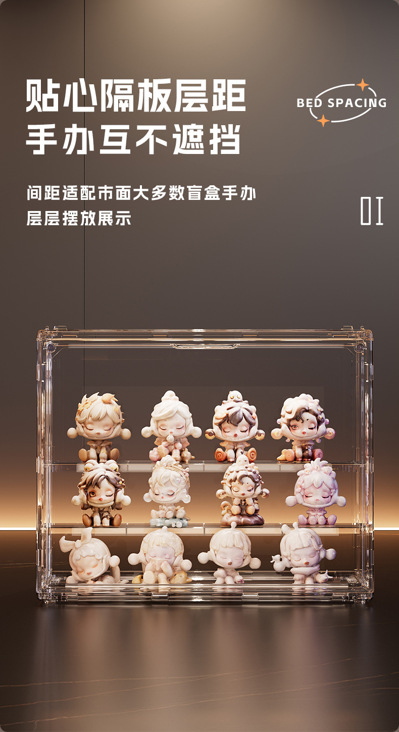 单体展示盒套装盲盒手办彩色收纳防尘展示手办透明防尘收纳盒严选详情11