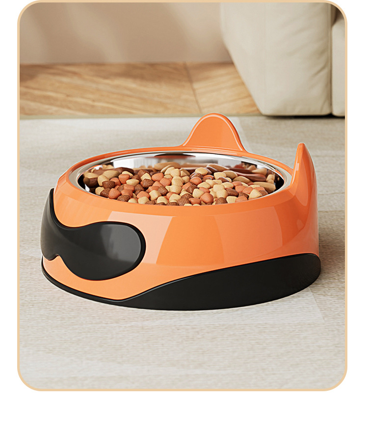 猫碗狗碗不锈钢宠物碗猫水碗猫咪饭碗双碗增高小狗狗盆猫盆防打翻详情7