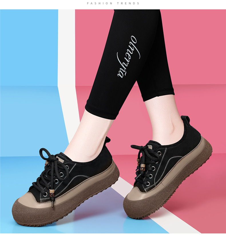 真皮厚底加绒休闲运动女鞋2025秋冬新款板鞋时尚百搭鞋子女款详情16