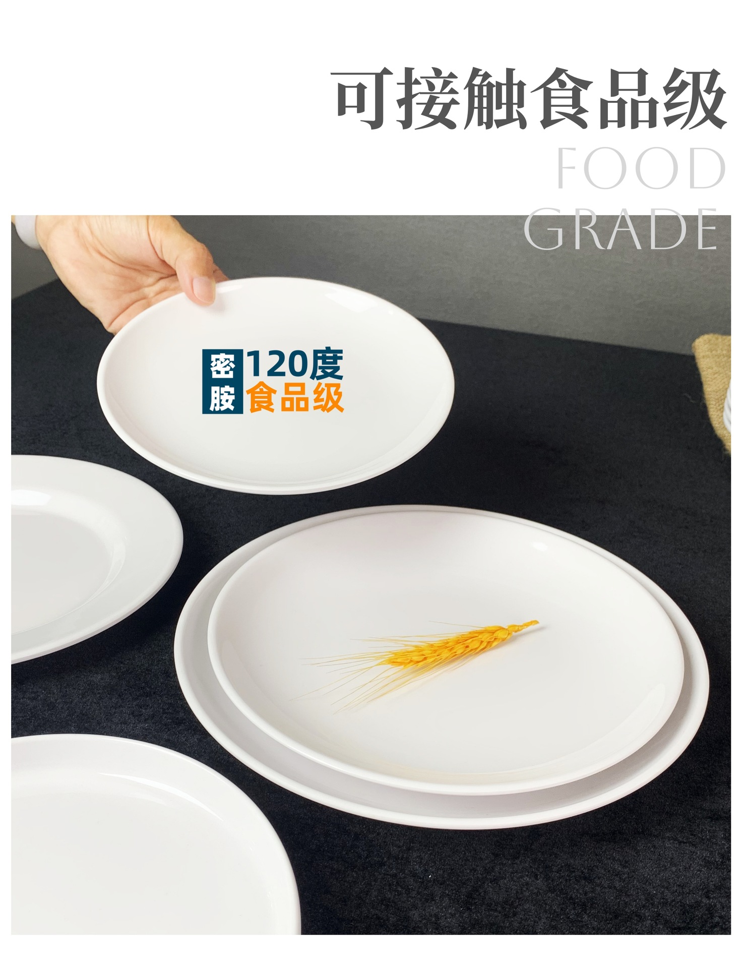 白色盘子密胺餐具圆盘平盘密胺餐盘商用快餐盘圆形西餐盘圆碟批发详情9