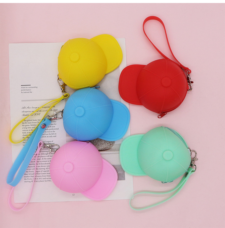 Korean candy-colored hat coin case, silicone cartoon creative zipper wallet, cute coin purse, factory direct sales pic 14