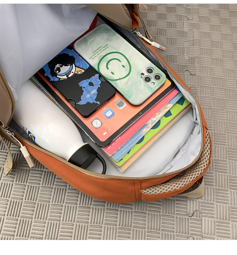 批发跨境双肩包韩版百搭书包撞色大学生高中大容量短途旅行背包详情9