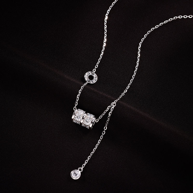 卓恒甄选 925银项链 莫桑石女式百搭轻奢锁骨链小众设计感项链详情5